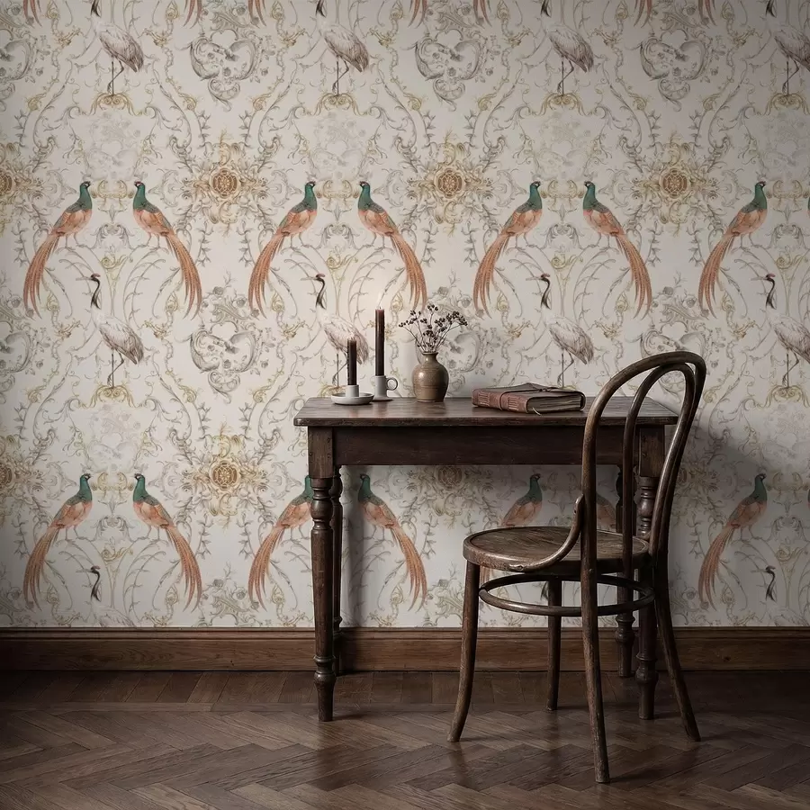 zidne murale Ukrasni uzorak s pticama i motivima a01156