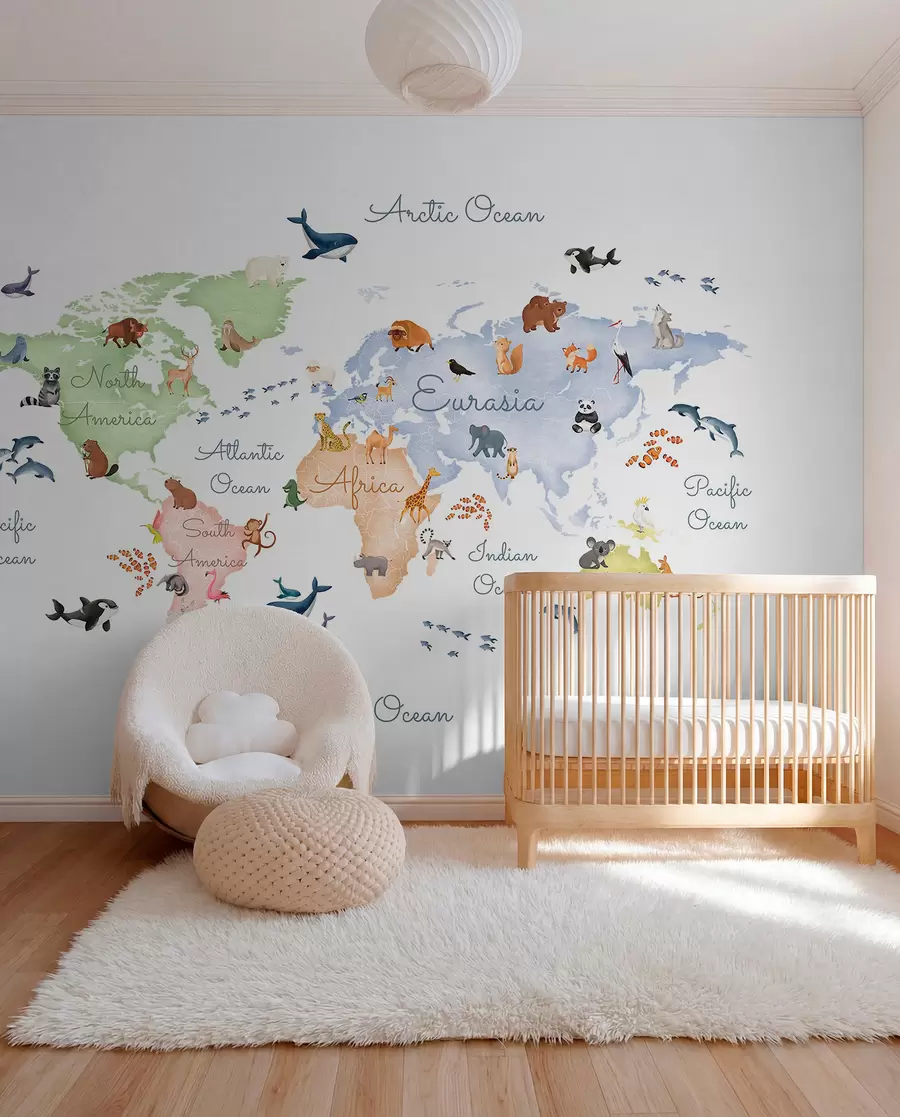zidne murale Pastelni atlas na engleskom c00012en