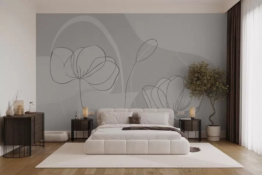 zidne murale Minimalističko cvijeće w09779