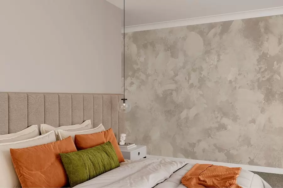 zidne murale Minimalistička apstraktna tekstura kista u bež tonovima w05160