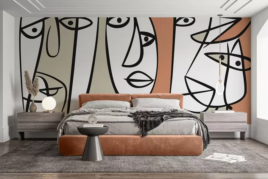 zidne murale Apstraktna lica w05504