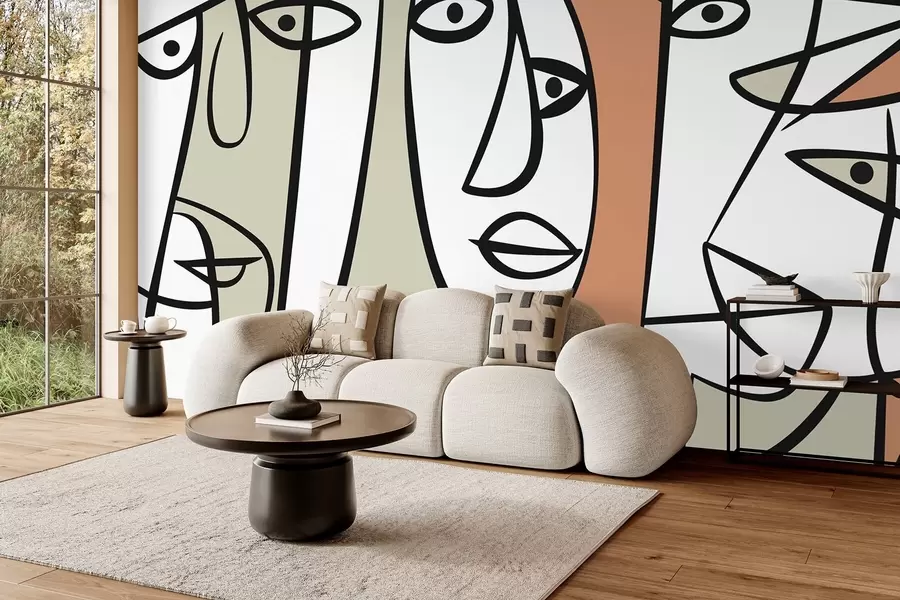 zidne murale Apstraktna lica w05504