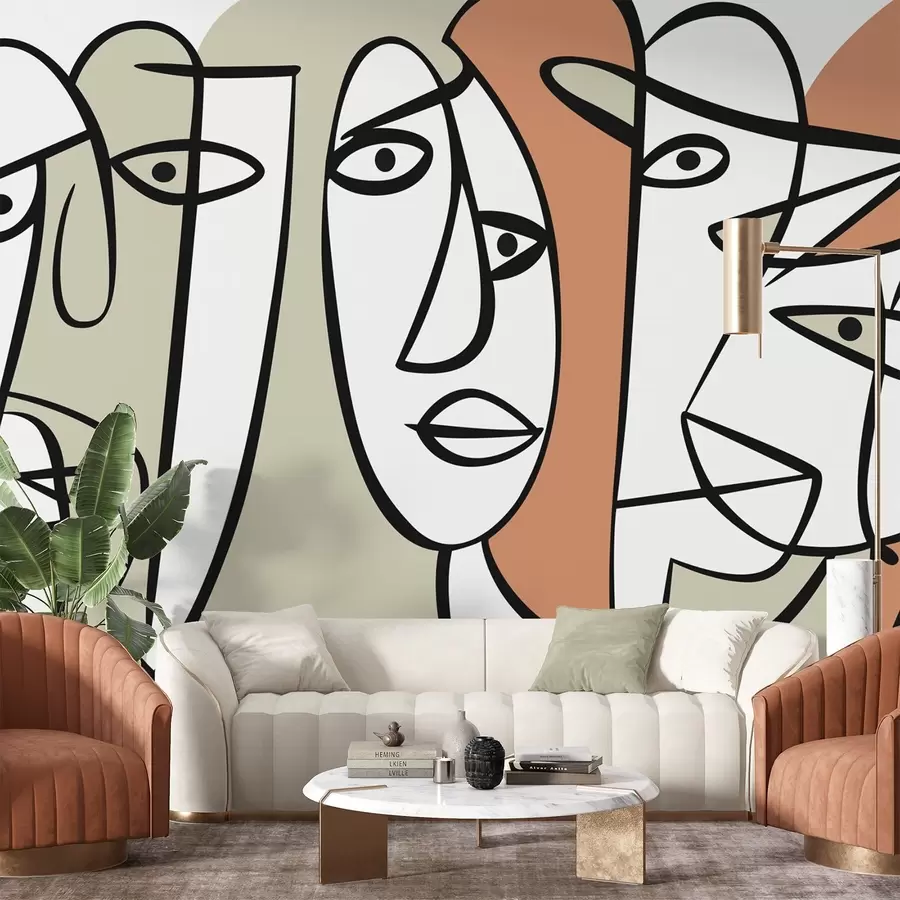 zidne murale Apstraktna lica w05504