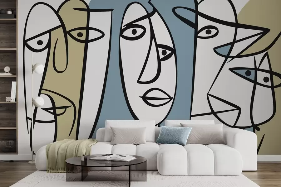 zidne murale Apstraktna lica w05504v1