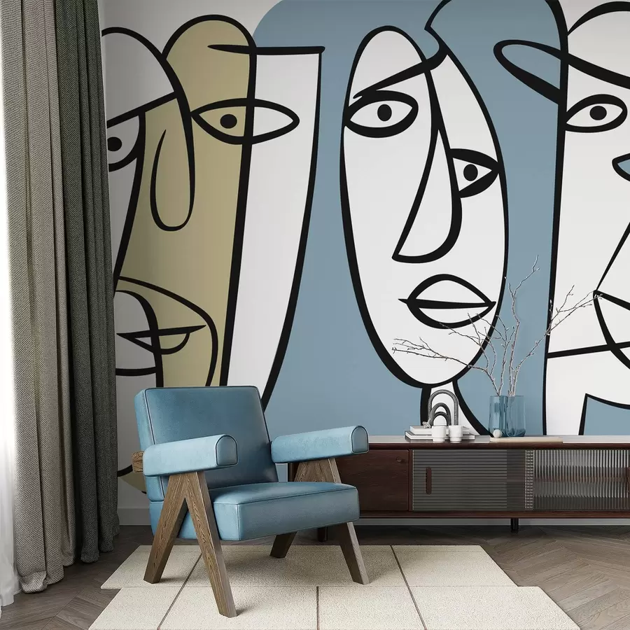 zidne murale Apstraktna lica w05504v1