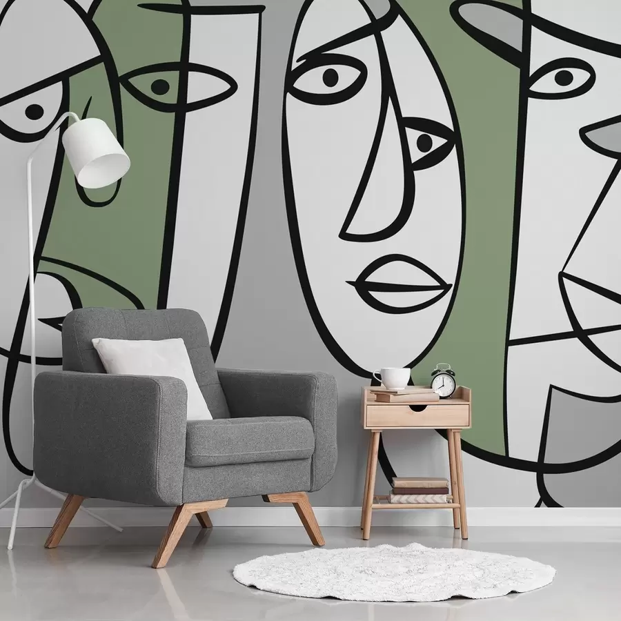 zidne murale Apstraktna lica w05504v2