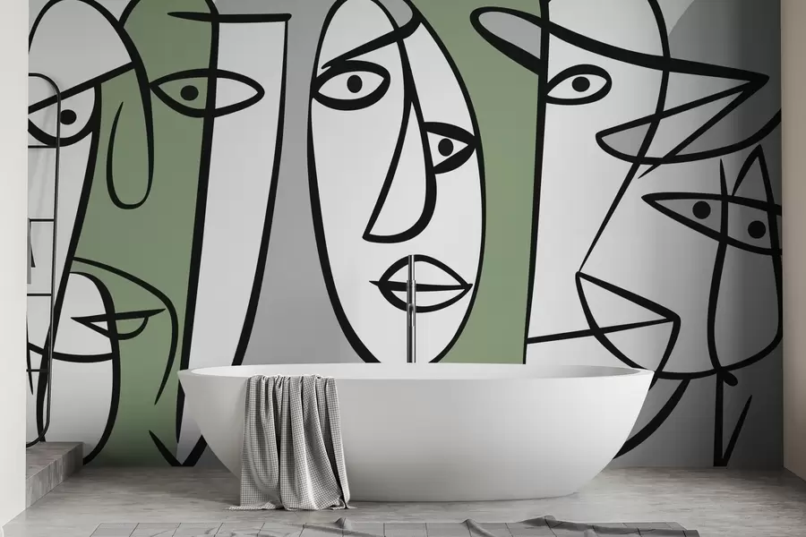 zidne murale Apstraktna lica w05504v2