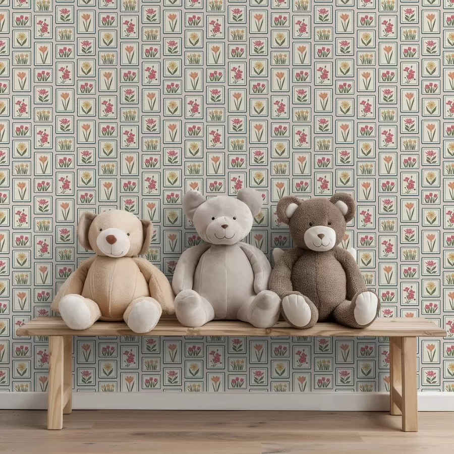 zidne murale Uokvirene cvjetne ilustracije s rubovima a01174