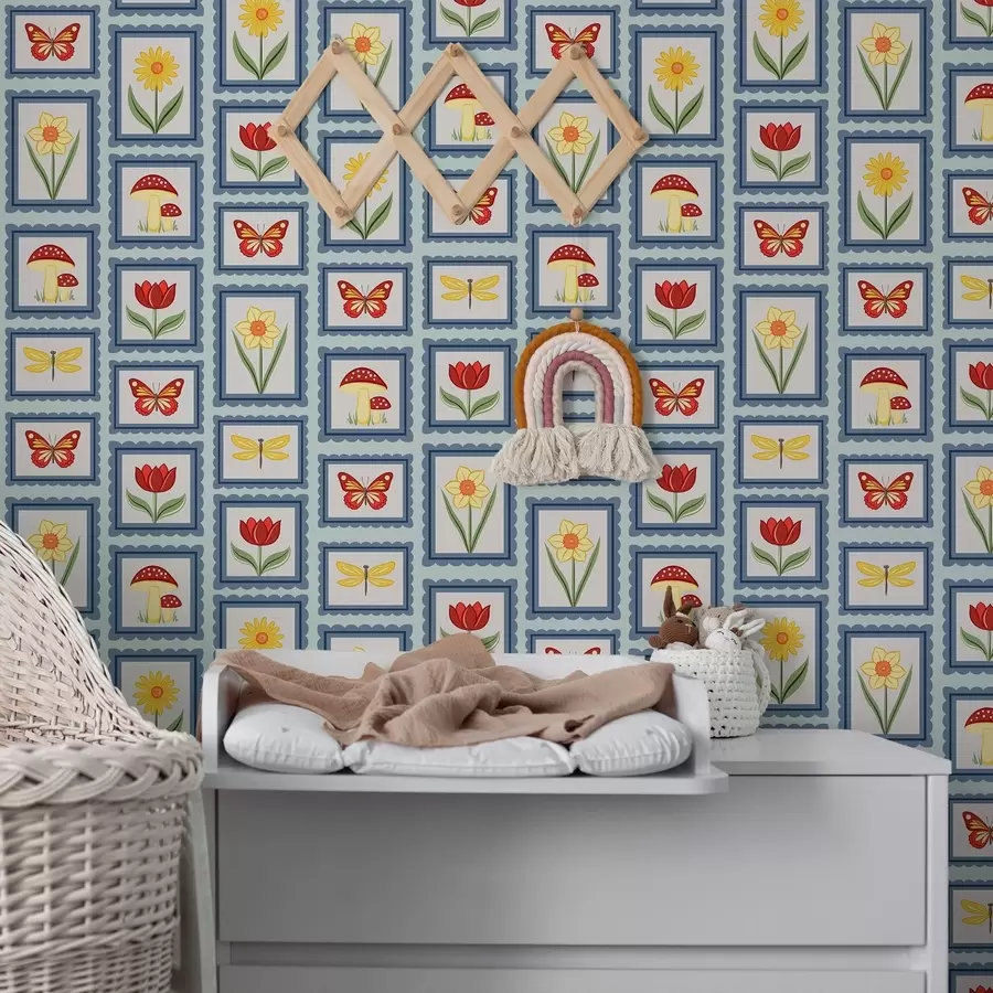 zidne murale Uokvirene ilustracije u plavim nijansama a01175v2