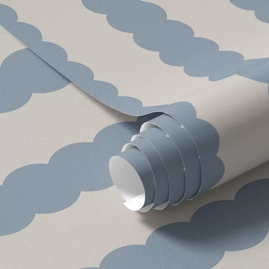 zidne murale Plave valovite pruge u minimalističkom stilu a01182