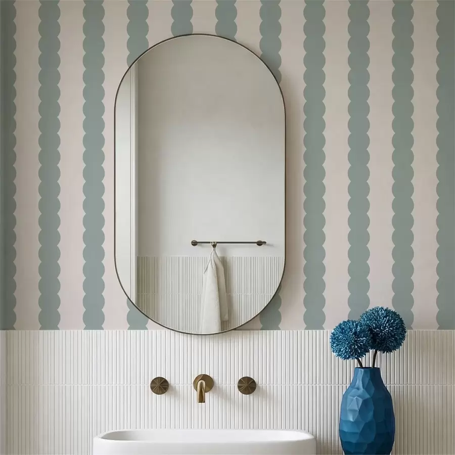 zidne murale Maslinasto valovite pruge u minimalističkom stilu a01182v1