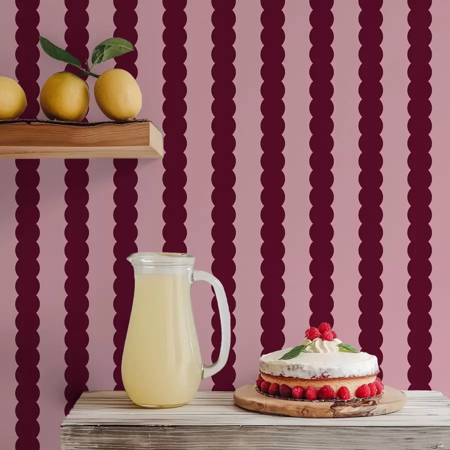 zidne murale Bordo valovite pruge u minimalističkom stilu a01182v5