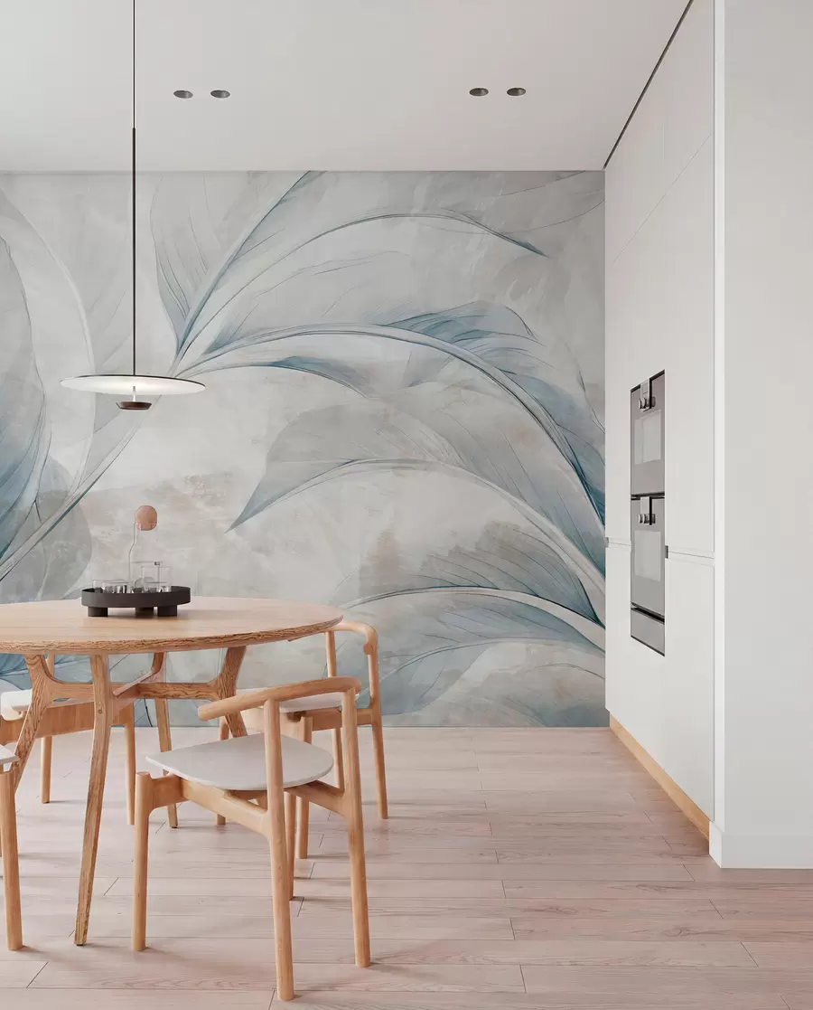 zidne murale Lišće na betonskom zidu w05440