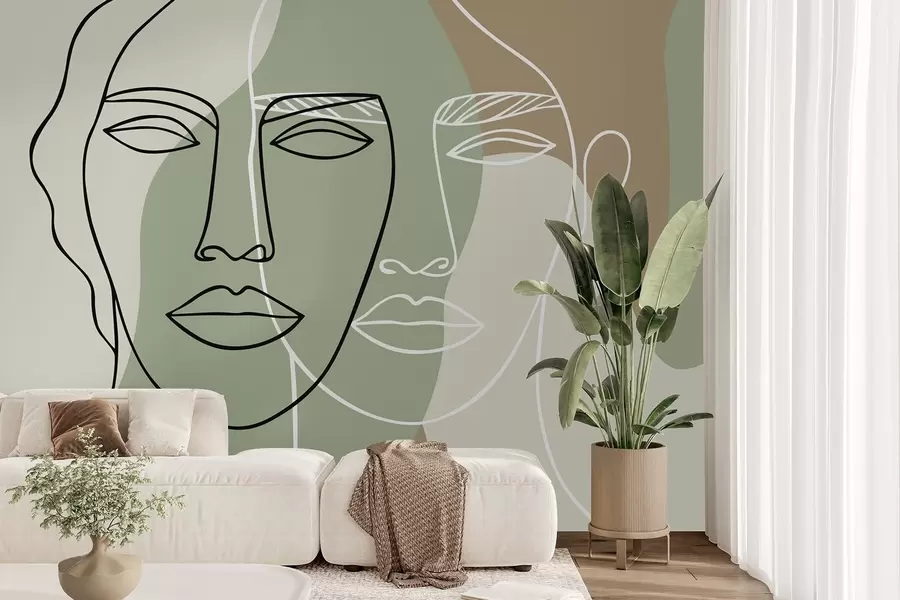 zidne murale Apstraktna lica w05550