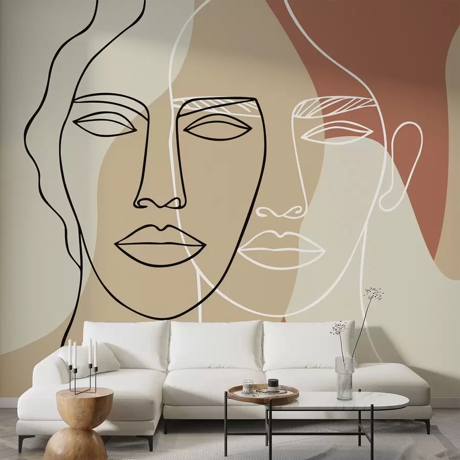 zidne murale Apstraktna lica w05550v1