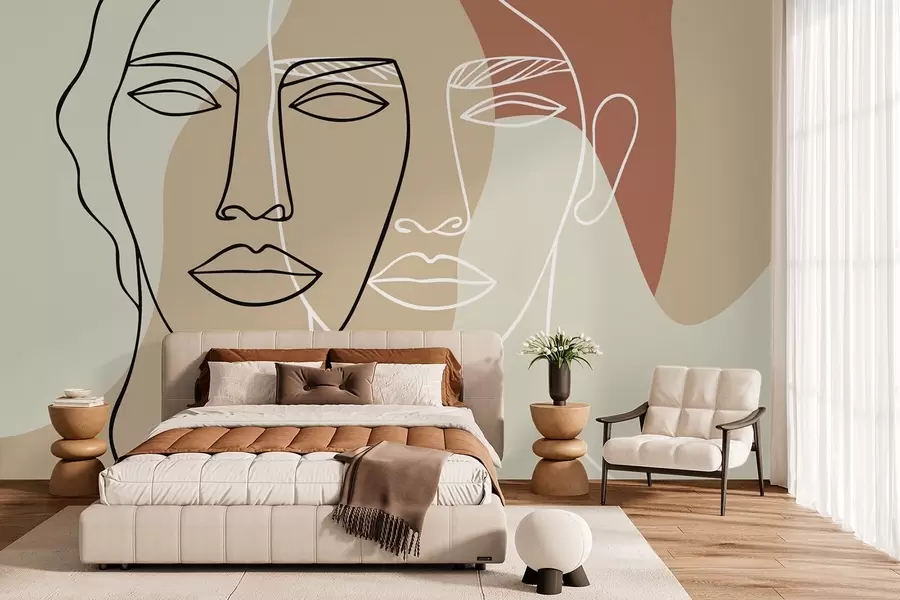 zidne murale Apstraktna lica w05550v1