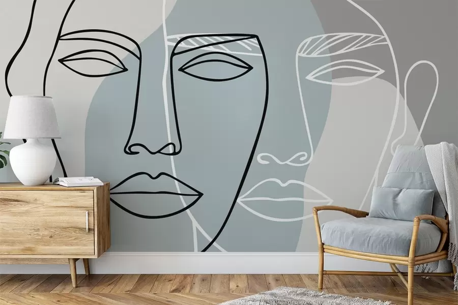 zidne murale Apstraktna lica w05550v2