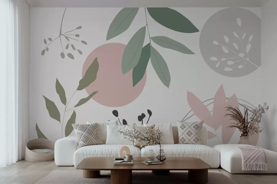 zidne murale Apstrakcija s biljkama w05552