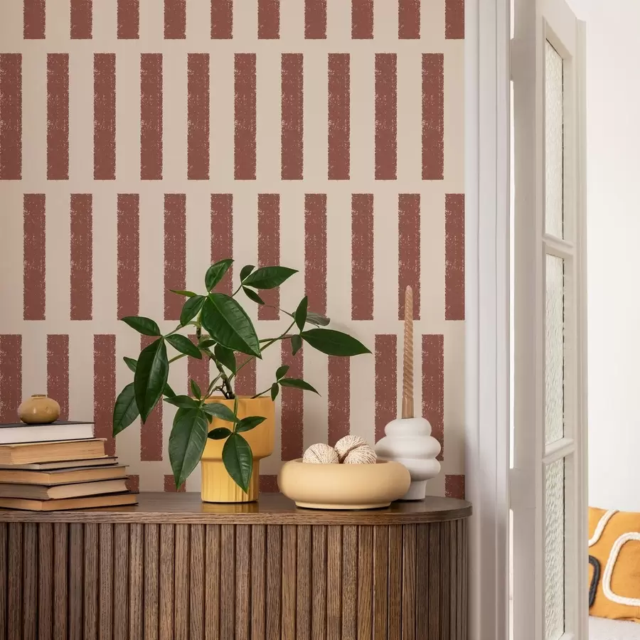 zidne murale Terakota okomite pruge na svijetloj pozadini a01189v1