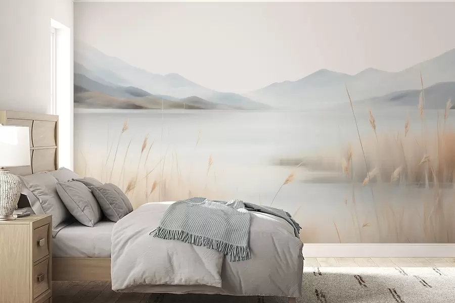 zidne murale Apstraktni krajolik planina i jezera w05584