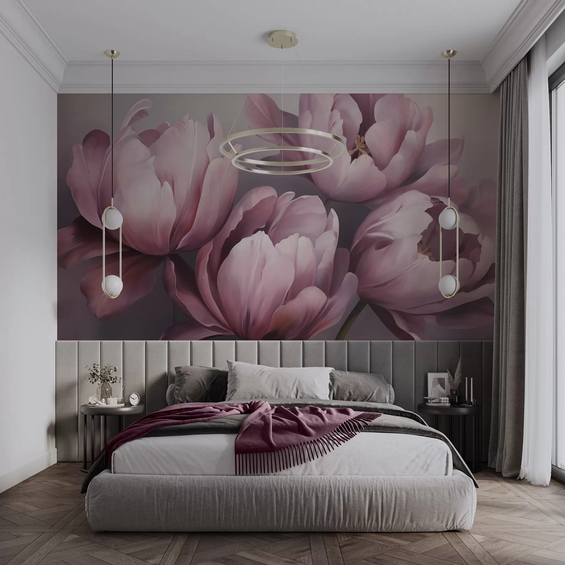 zidne murale Apstraktna slika imitacije tulipana w05593