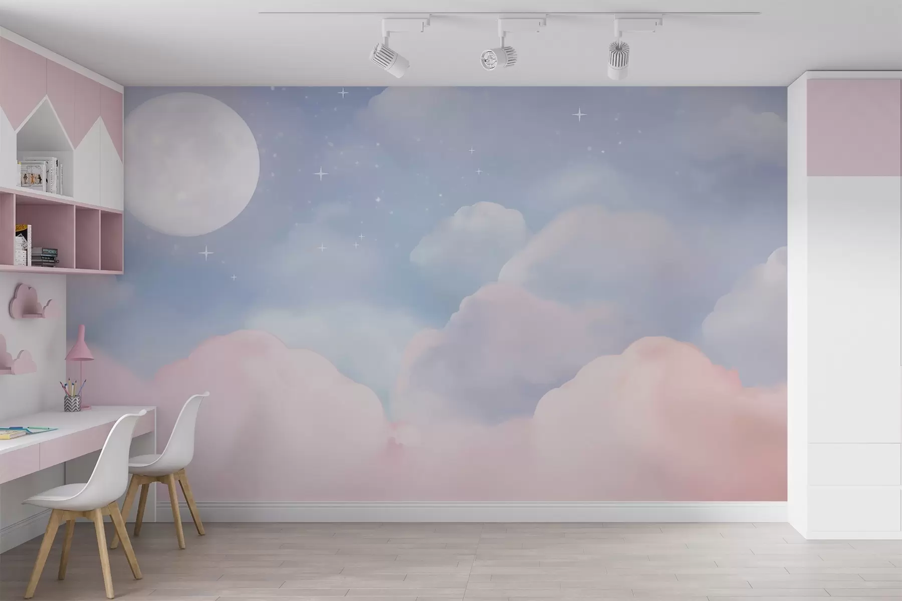 zidne murale Mjesec na nebu w05595