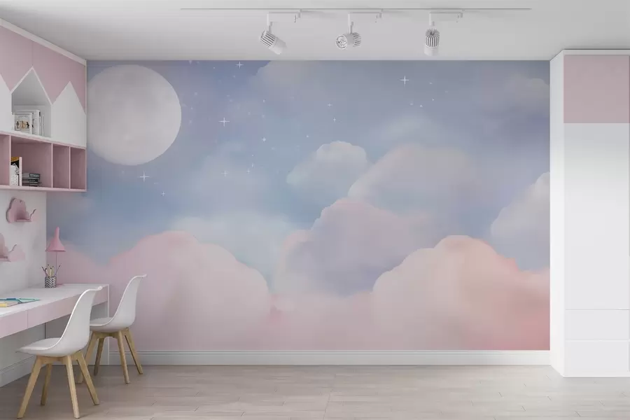 zidne murale Mjesec na nebu w05595