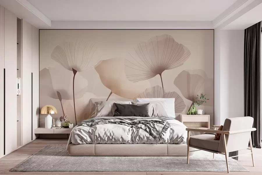 zidne murale Elegantne latice na visokim stabljikama u pastelnim nijansama w05212