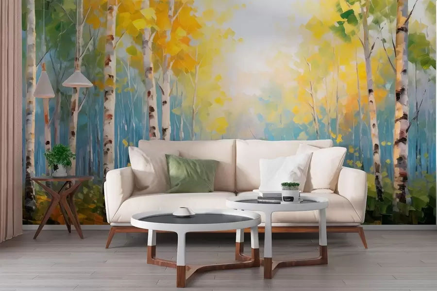 zidne murale Drveće, breze w05620