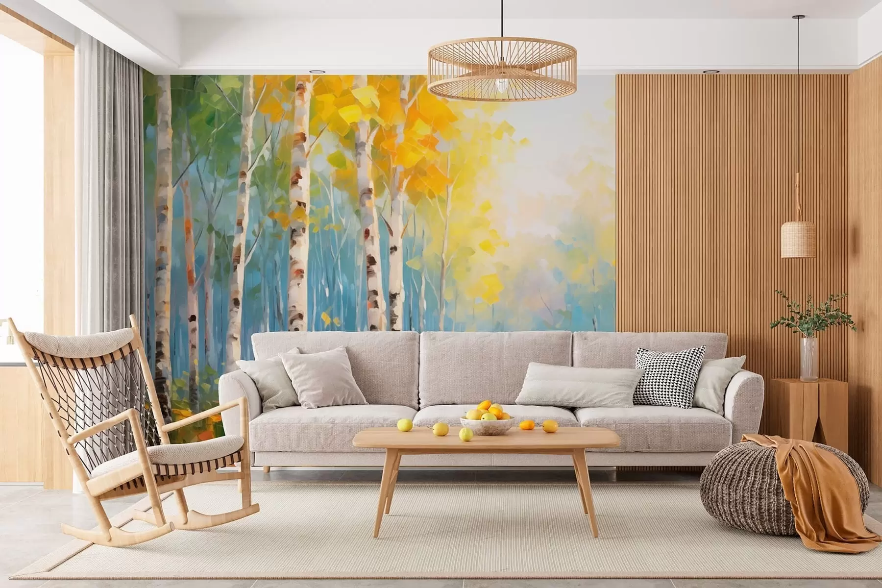 zidne murale Drveće, breze w05620