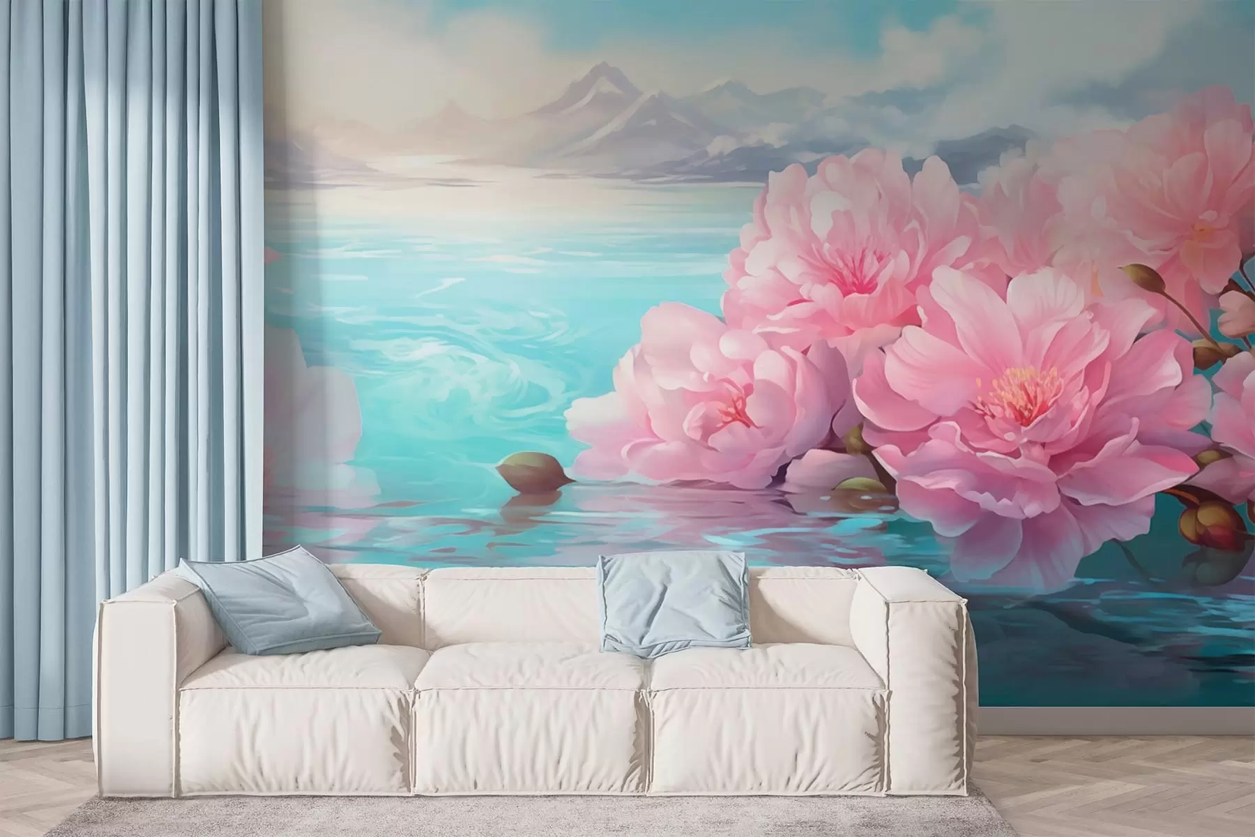 zidne murale Jezero s cvijećem w05621