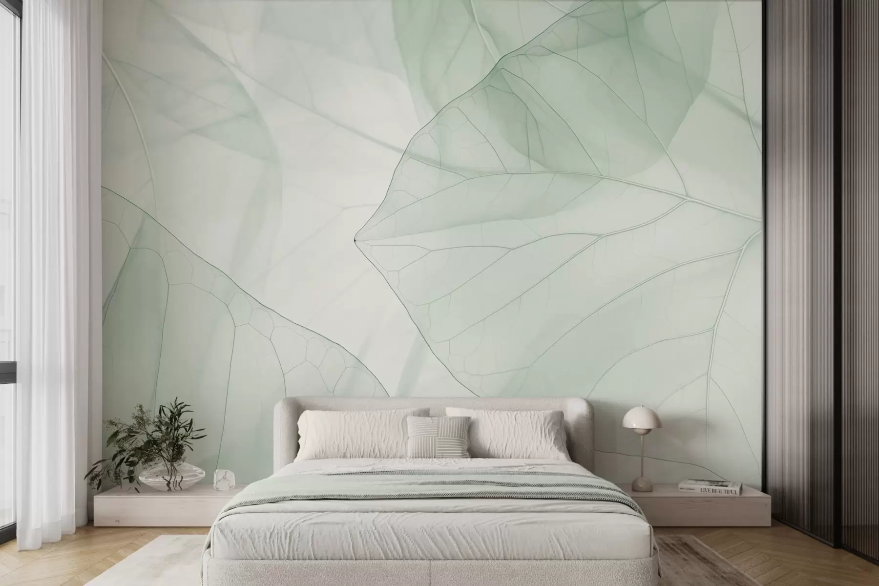 zidne murale Apstraktne vene lišća w05474