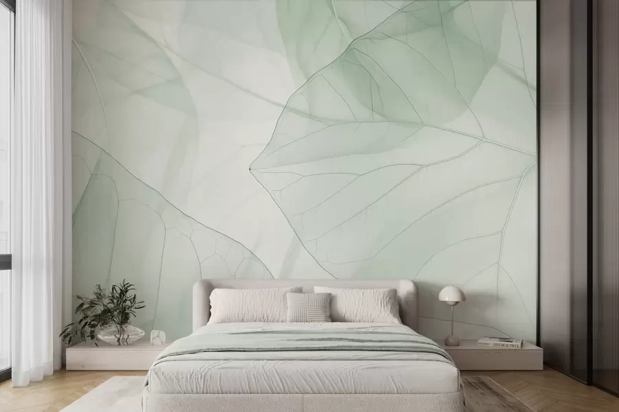 zidne murale Apstraktne vene lišća w05474