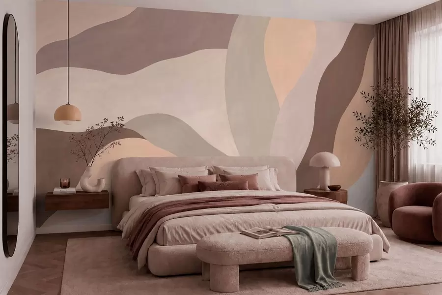 zidne murale Apstraktni tekući oblici u pastelnim tonovima w05629