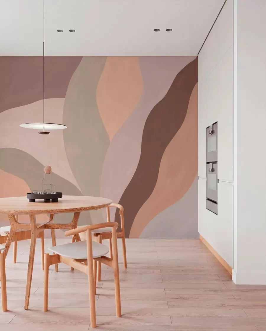 zidne murale Apstraktni tekući oblici u pastelnim tonovima w05629
