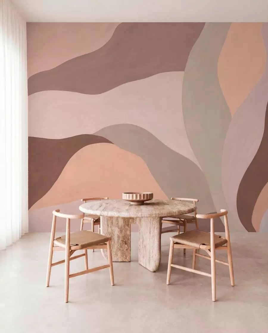 zidne murale Apstraktni tekući oblici u pastelnim tonovima w05629