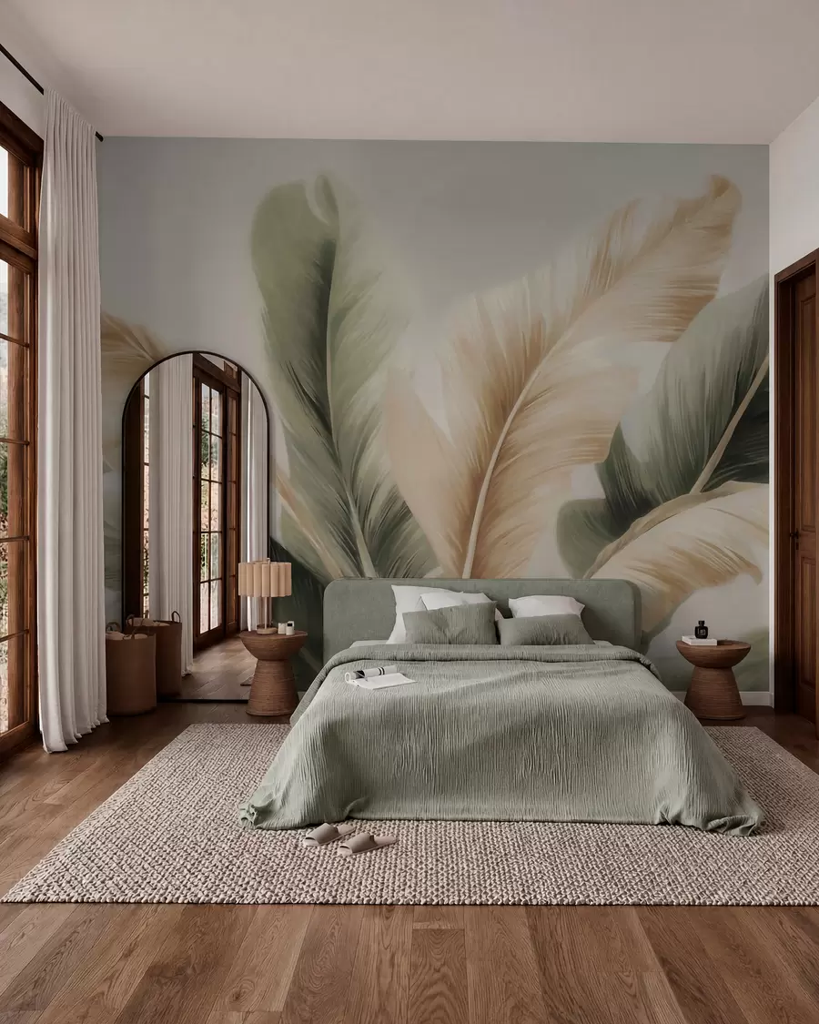 zidne murale Listovi banane w05648