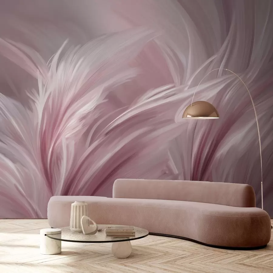 zidne murale Elegantno perje u nijansama ružičaste w05658v1