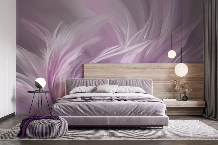zidne murale Elegantno perje u nijansama ljubičaste w05658v2