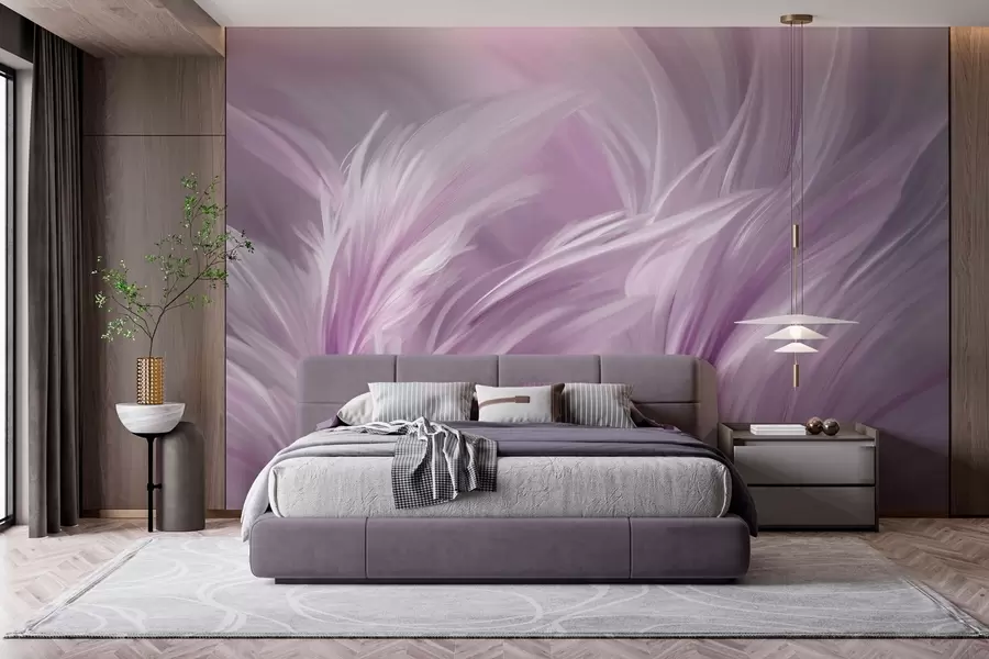 zidne murale Elegantno perje u nijansama ljubičaste w05658v2
