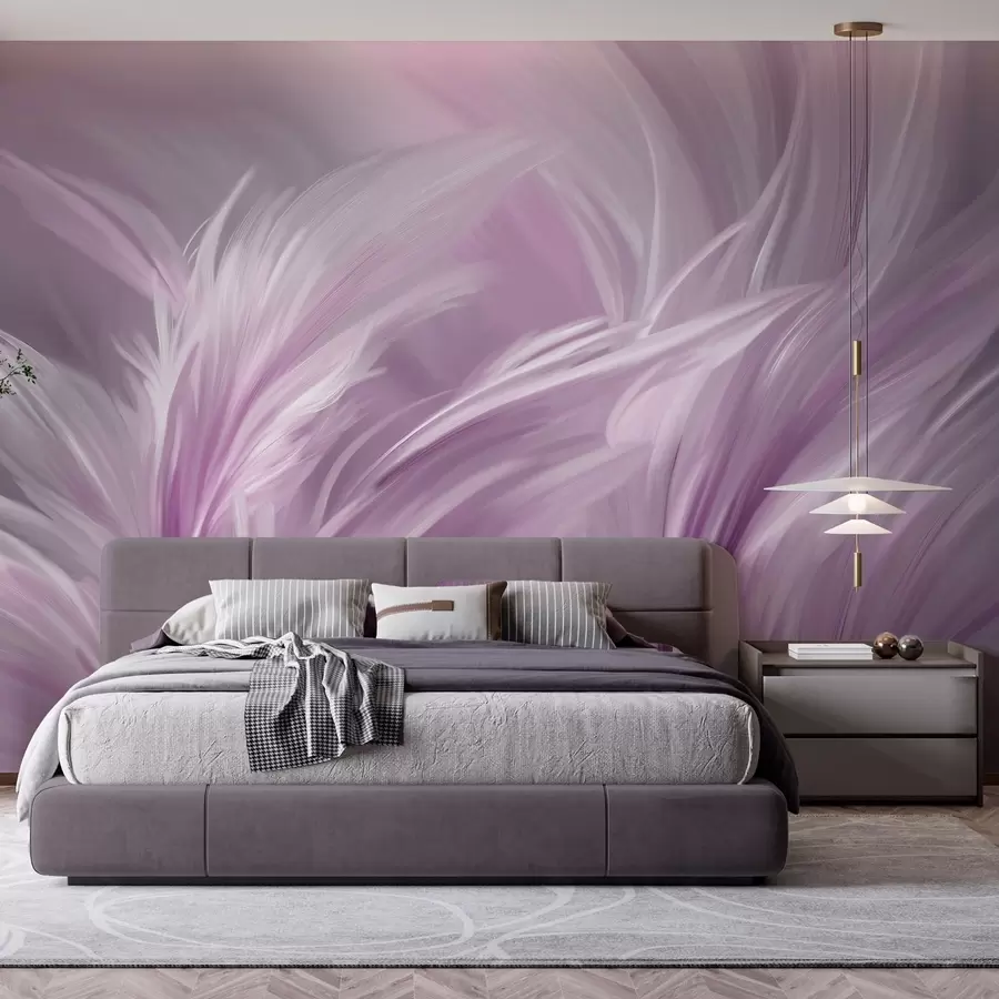 zidne murale Elegantno perje u nijansama ljubičaste w05658v2