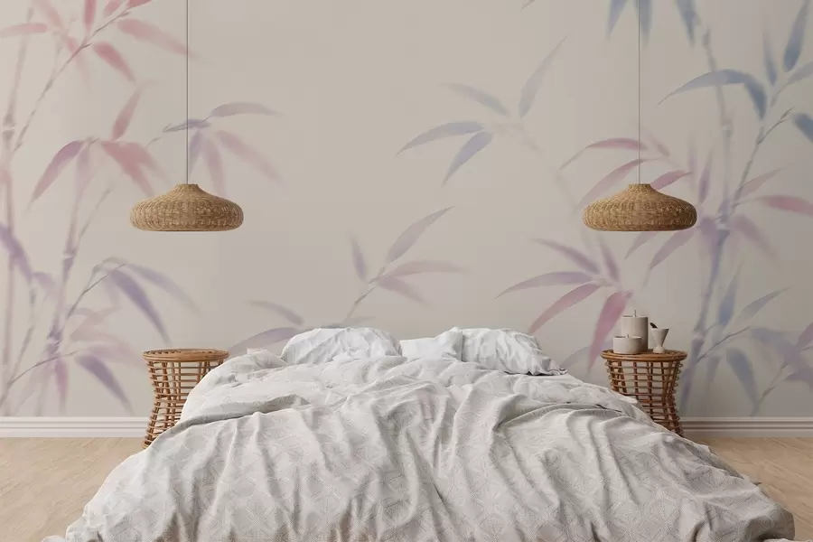 zidne murale Apstraktno lišće bambusa w05666