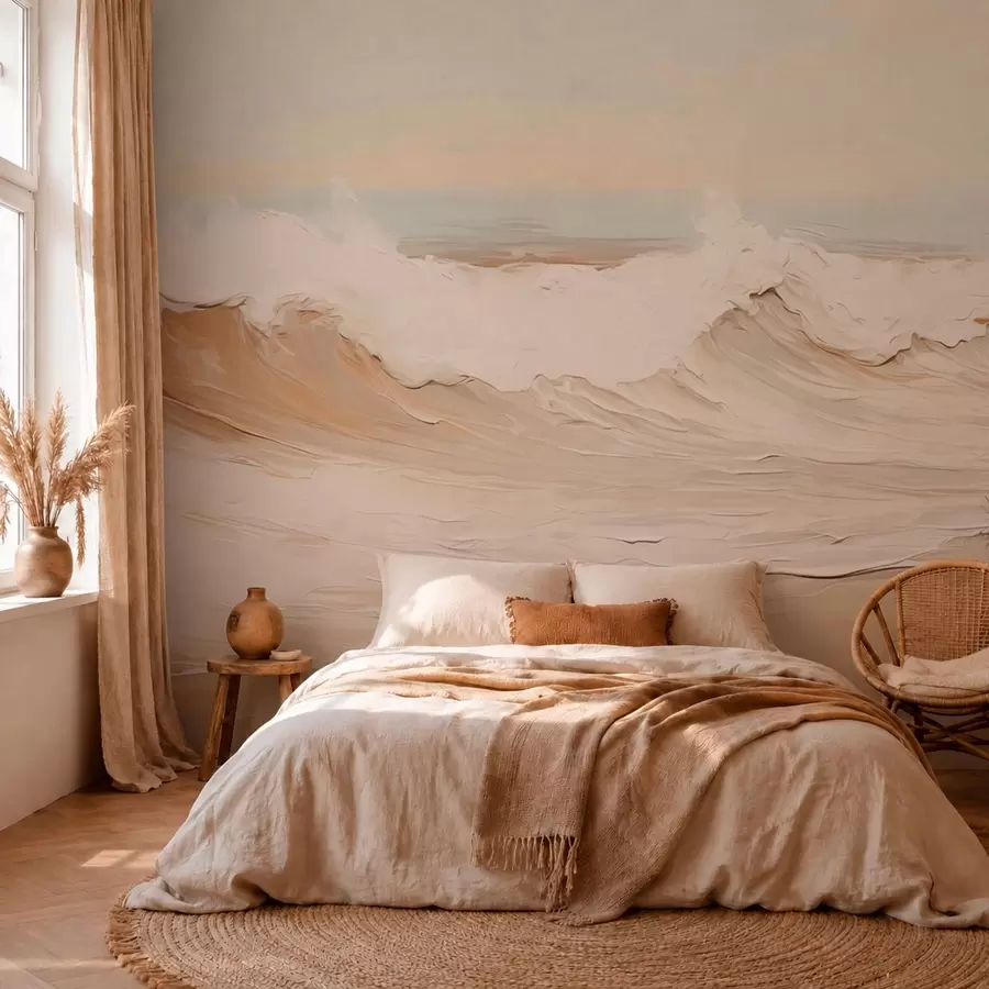 zidne murale Apstraktni oceanski valovi u pastelnim tonovima w05697