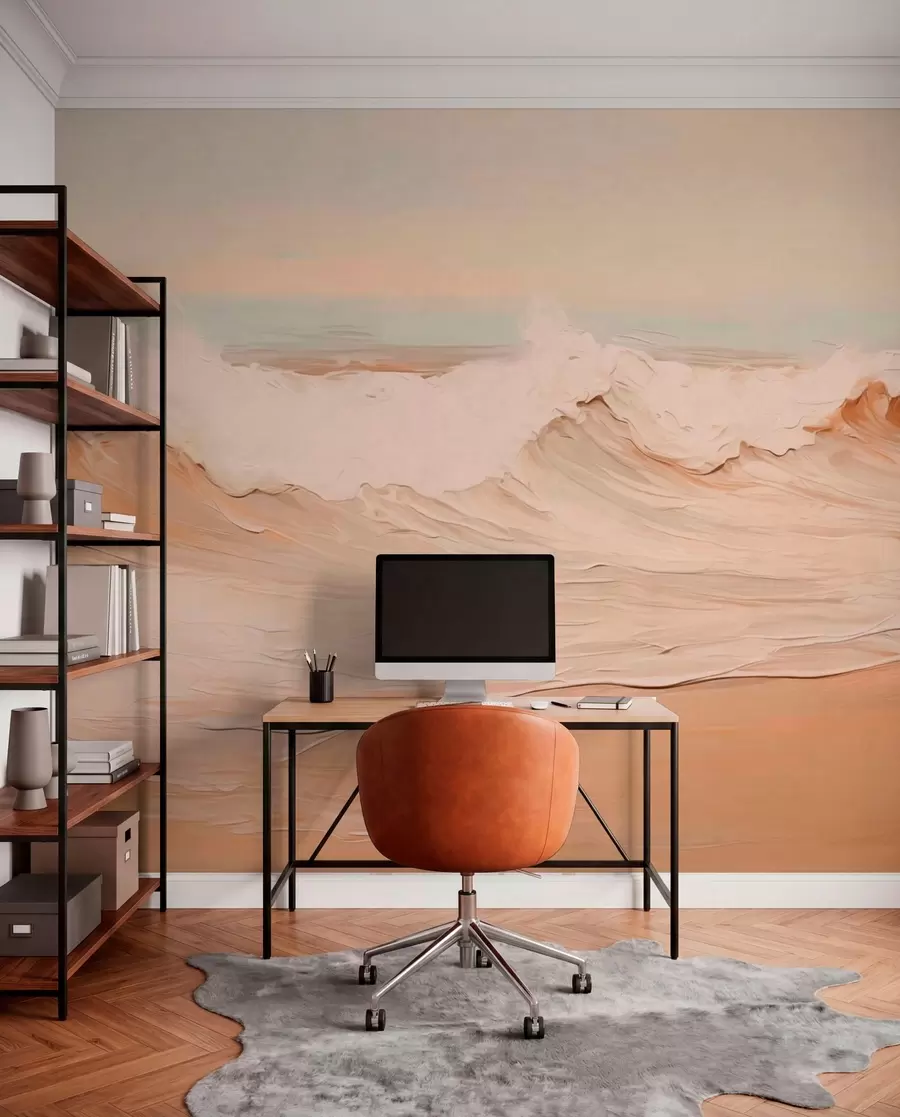 zidne murale Apstraktni oceanski valovi u pastelnim tonovima w05697