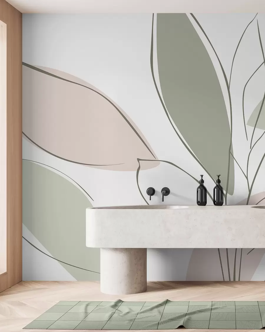 zidne murale Apstraktni listovi w05710