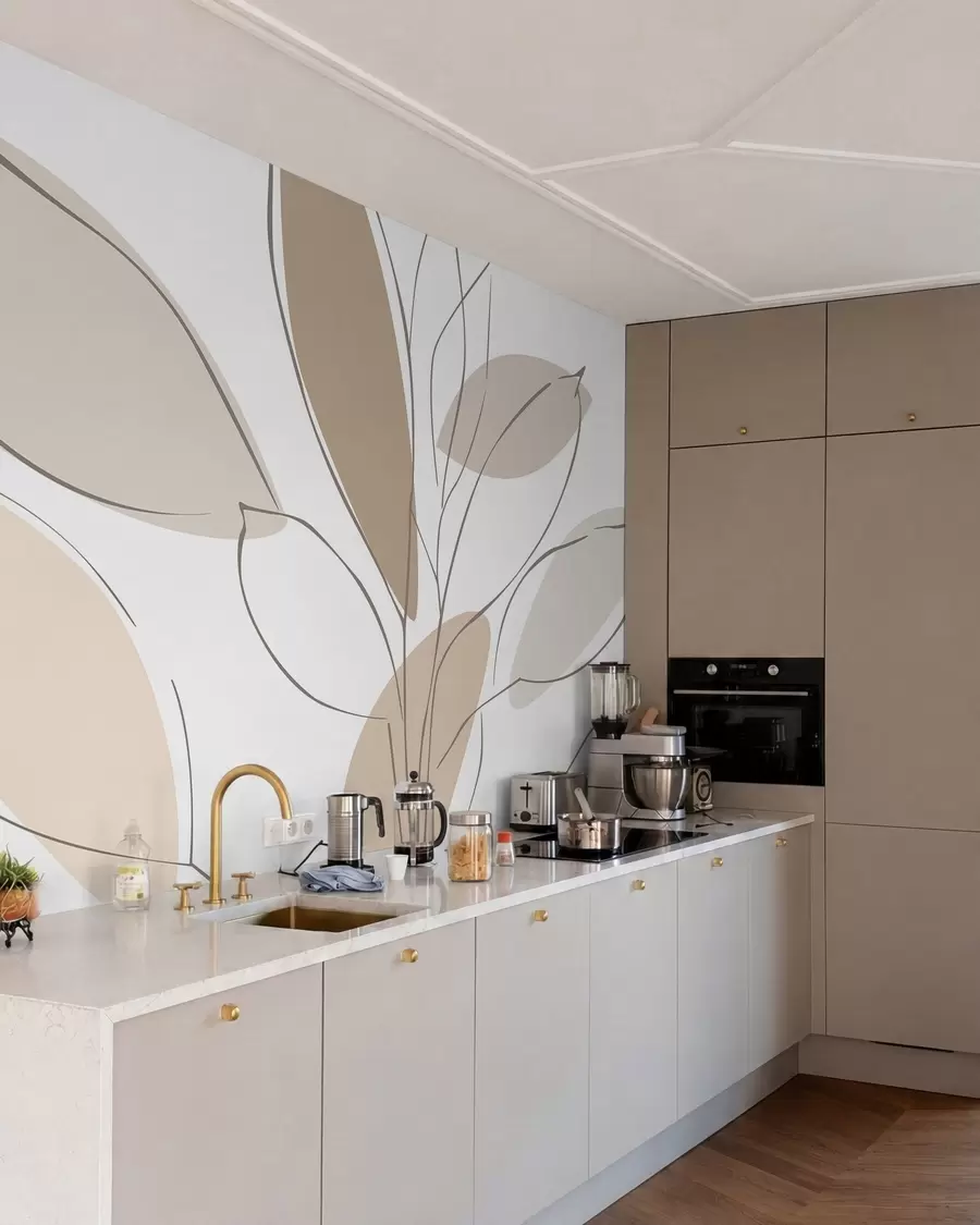 zidne murale Apstraktni listovi w05710v2