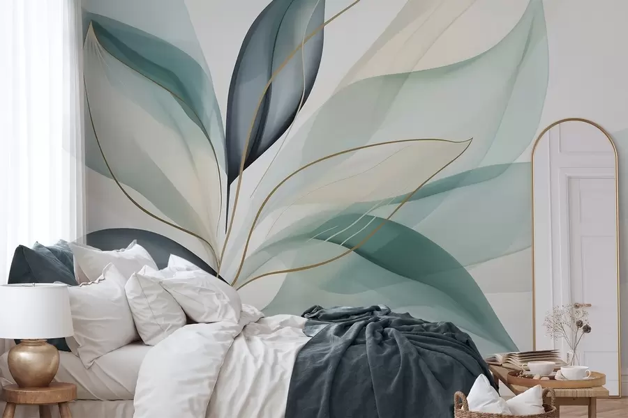 zidne murale Apstraktno lišće w05706