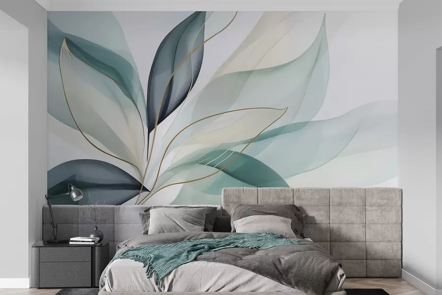 zidne murale Apstraktno lišće w05706