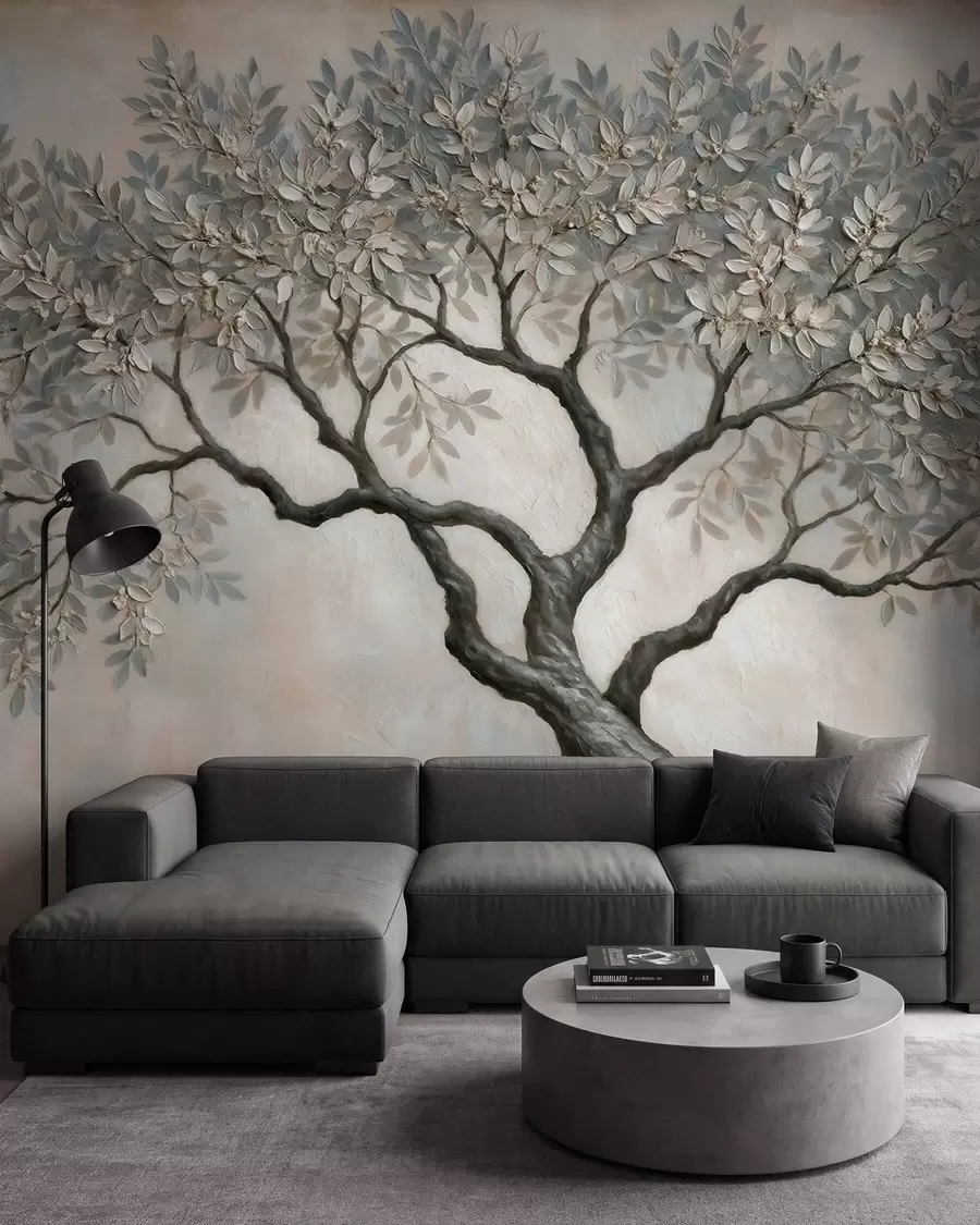 zidne murale Staro drvo u kamenim tonovima w09919