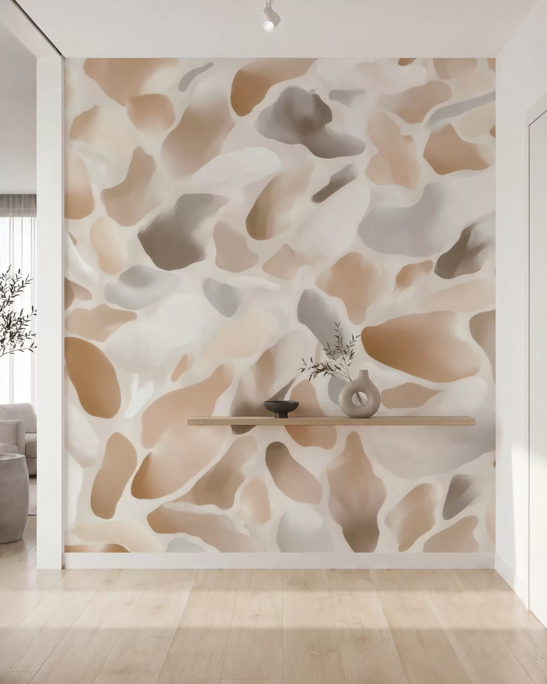 zidne murale Apstraktna prirodna tekstura terrazza u svijetlim tonovima w09933